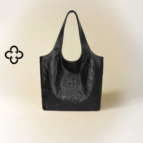 CASSILE卡思乐马甲托特包女2025新款复古大容量褶皱牛皮单肩包