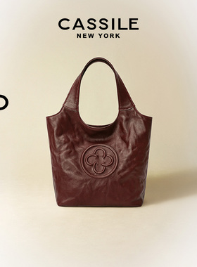 卡思乐手提包包女褶皱设计真牛皮MINI马甲包2025新款复古小托特包