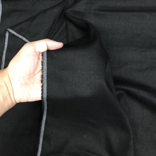 特黑加厚亚麻棉设计师2024时尚瘦身裤子大脚裤阔腿裤天然凉快夏天