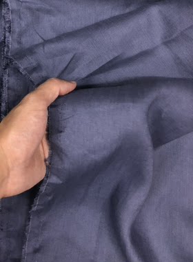 进口稍厚青光中灰纯亚麻柔软