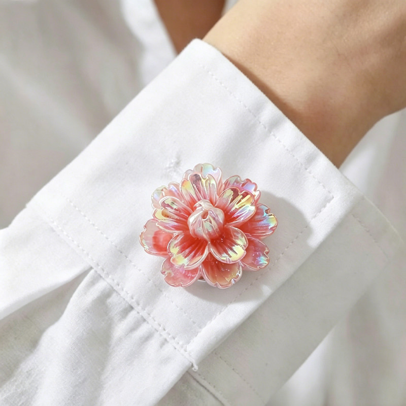 芙蓉花袖扣女轻奢衬衫扣时尚纽扣盖子精致乌龟扣套扣夹扣饰品配饰