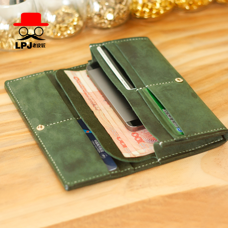 DIY手工皮具 长钱包 diy版型 半成品版 材料包 版型图纸 CQB-21