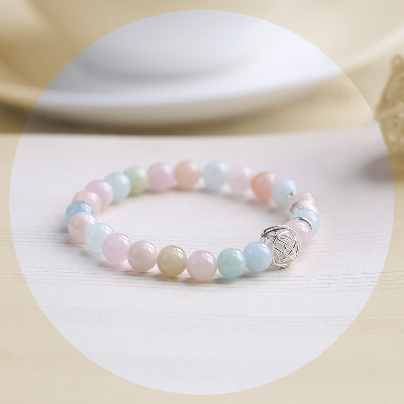 糖果色摩根石女生文艺手链礼物