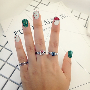 潮人单品日系S925做旧纯银食指指环开口关节韩系麻花戒指不掉色