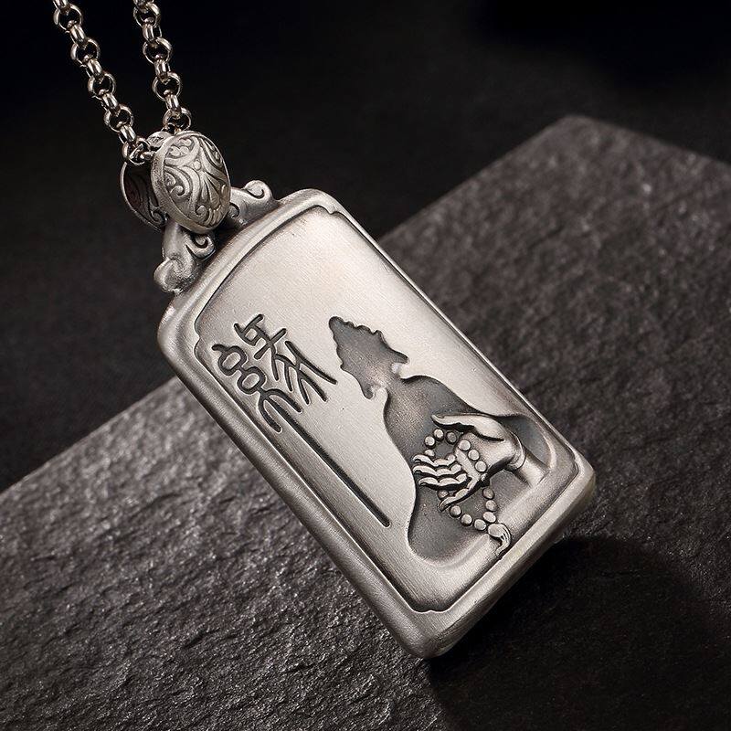S999 Foot Silver Retro Thai Silver Buddha statue Bergamot Lotus Heart Sutra Pendant lady Sterling Silver sweater chain Pendantin the Accessories/Fashion Jewelry, Pendant/Pendant  category - from Buy2taobao.com to provide professional Taobao agent buy service