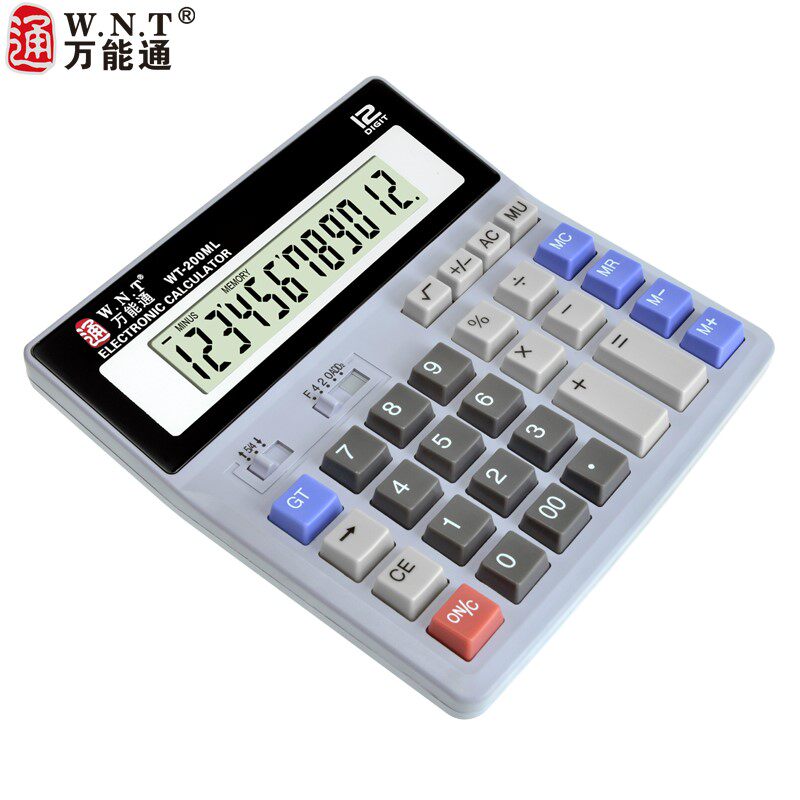 범용 WT-200ML 사무실 데스크탑 컴퓨터 컴퓨터 버튼 12자리 계산기