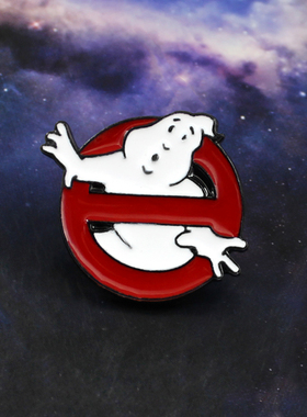 ins潮卡通动漫敢死队可爱白色幽灵胸针禁语标示创意别针热卖徽章