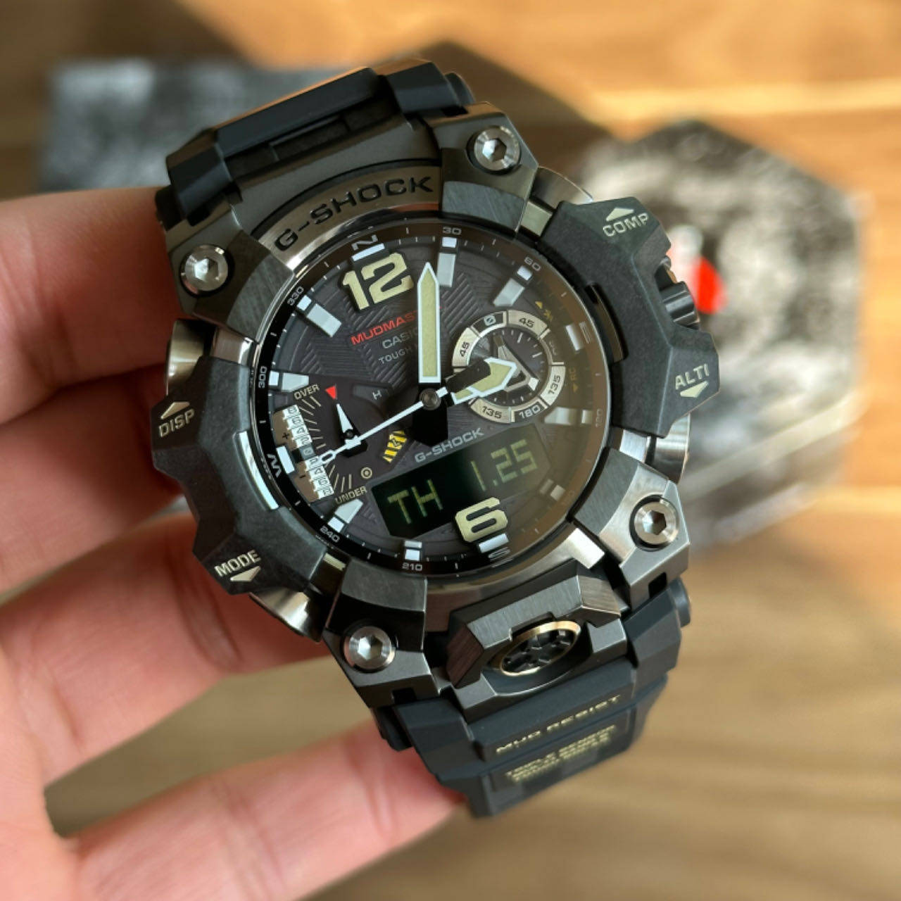 casio卡西欧大泥王三代蓝牙电波太阳能蓝宝石gwg-b1000-1a手表男