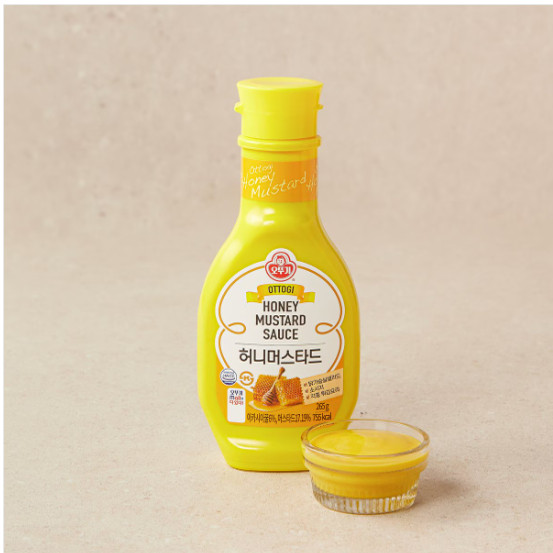 韩国直发不倒翁蜂蜜黄芥末酱韩式炸酱汉堡披萨薯条蘸料沙拉酱265g