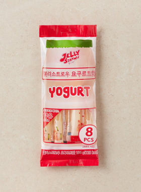韩国直发JELLYSTRAWS酸奶YOGUR养乐多味道果冻条19.3g*8条入