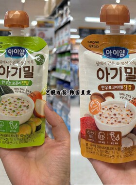 韩国直发日东ILDONG宝宝粥西兰花牛肉味香菇蔬菜牛肉味稀饭100g