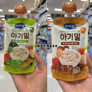 韩国直发日东ILDONG宝宝粥西兰花牛肉味香菇蔬菜牛肉味稀饭100g