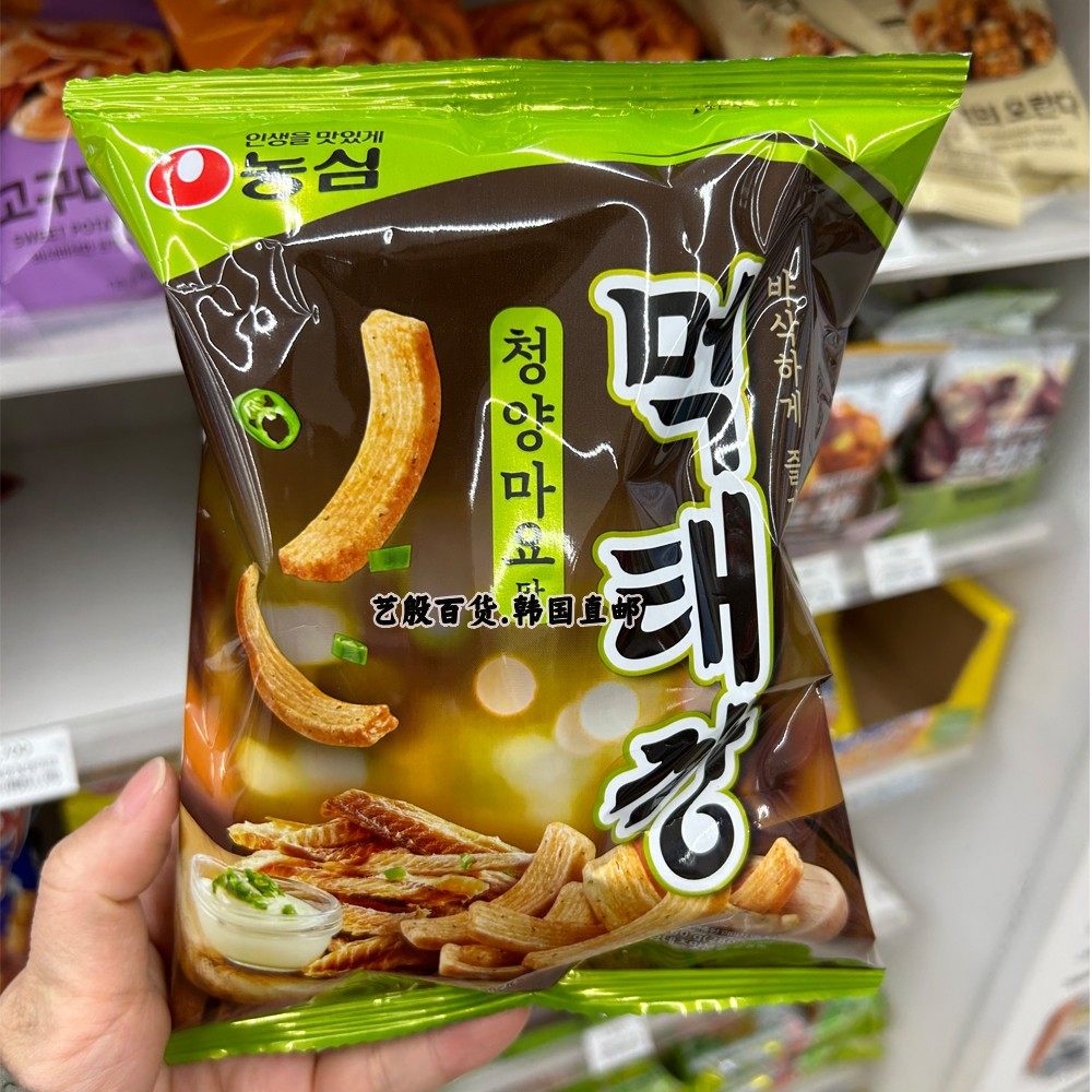 韩国直发农心青阳辣椒蛋黄酱味道干明太鱼膨化条60g强烈推荐