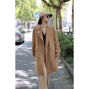 新品 商场同款 AMASS 双排扣中双面呢长外套5400858 冬羊毛经典