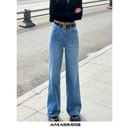 AMASS/夏季新款宽松慵懒显瘦高腰阔腿直筒牛仔裤女5100388