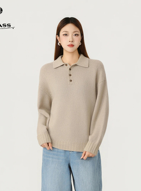 AMASS/冬季新款时尚洋气百搭羊绒软糯显瘦翻领针织衫538113