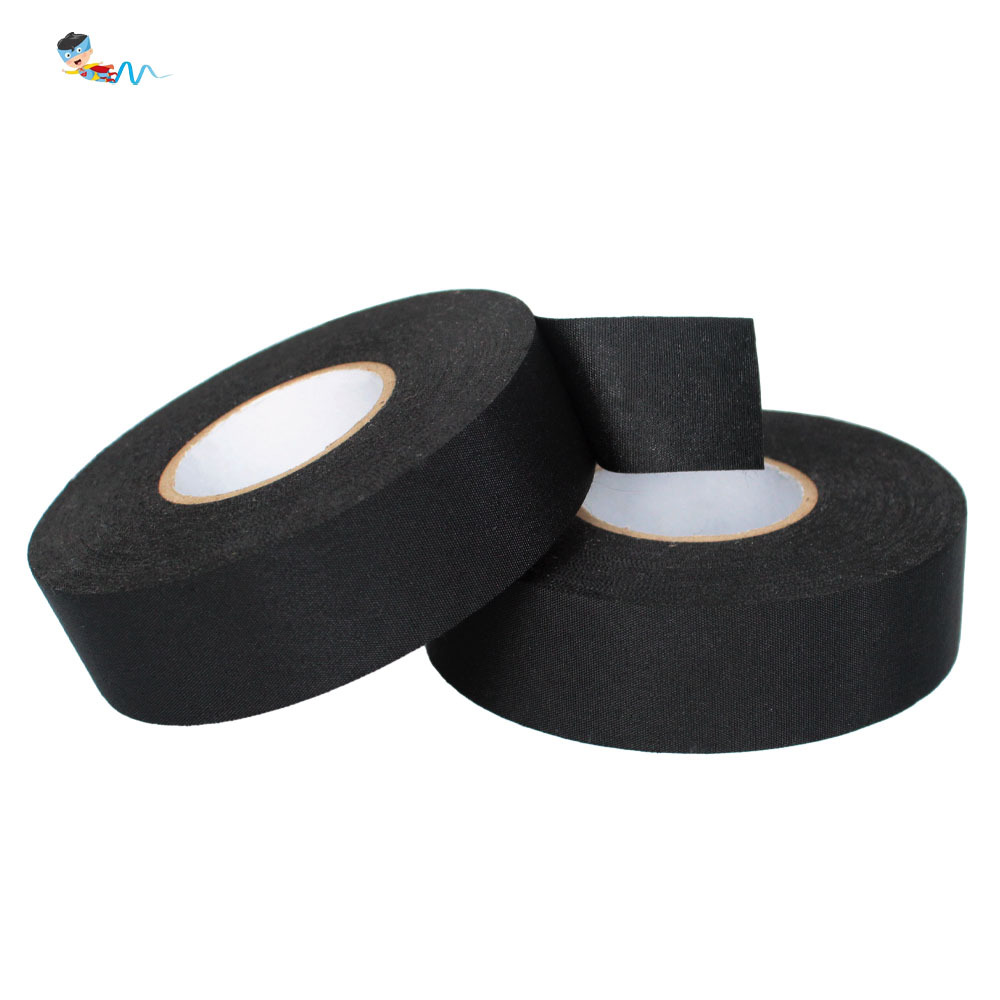 黑色布基汽车线束胶带耐高温手撕耐磨防静电涤纶布电工批发带背胶