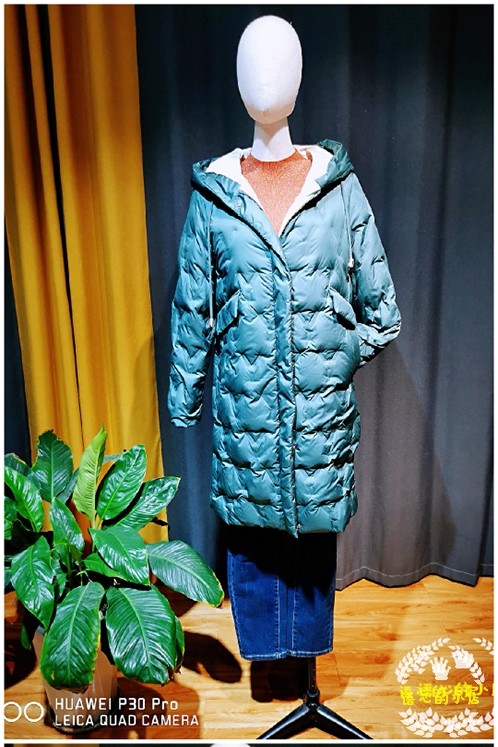 尤西zi羽绒服女中长款连帽白鸭绒薄款纯色通勤百搭气质拉链包邮