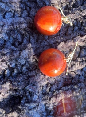 足银原矿耳环放漏Y007