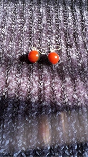 A08 足银原矿南红耳环