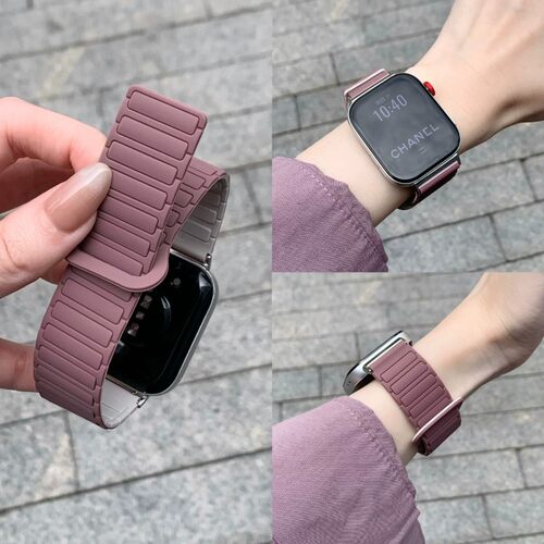 适用华为fit5/4手表烟紫色磁吸硅胶腕带watchFIT5pro运动男女表带