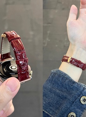 亮面小牛皮适用华为gt6pro表带新款GT5/4高级感女watch5手表腕带