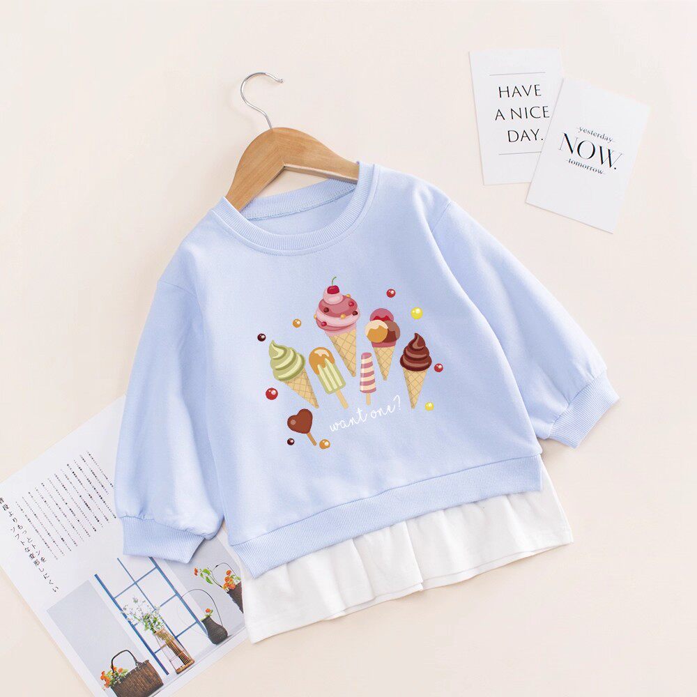 女宝宝春秋卫衣2025儿童洋气假两件上衣女童秋季纯棉长袖打底衫