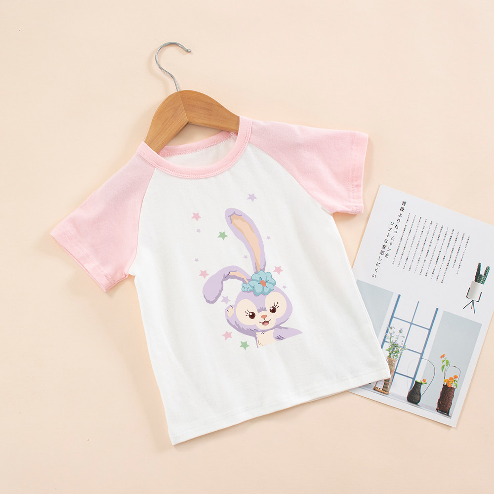 玲娜贝儿女童夏季纯棉短袖女孩星黛露休闲t恤儿童洋气百搭上衣T恤