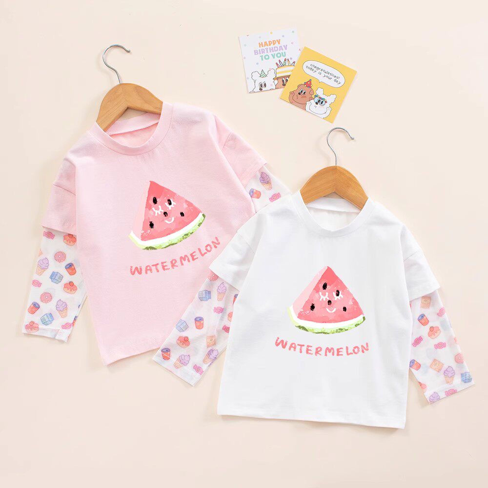 女童2025夏季冰丝袖防晒衣女孩夏装假两件T恤儿童薄款防蚊衣长袖