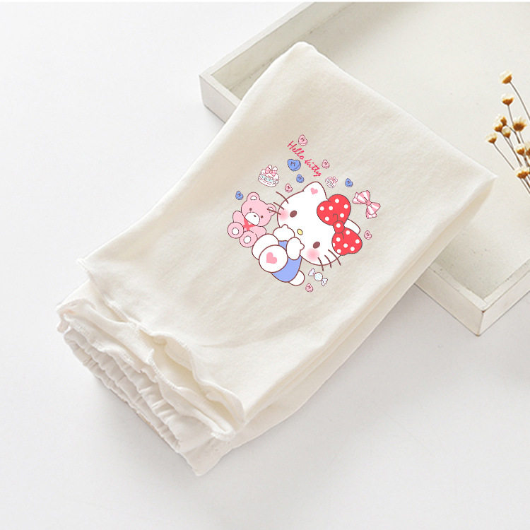 2025女童凯蒂猫夏季纯棉打底裤中小童夏天花边七分裤女宝外穿裤子