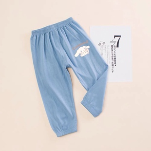儿童夏季玉桂狗天丝防蚊裤男孩宝宝小狗薄款长裤女童夏天防晒裤子