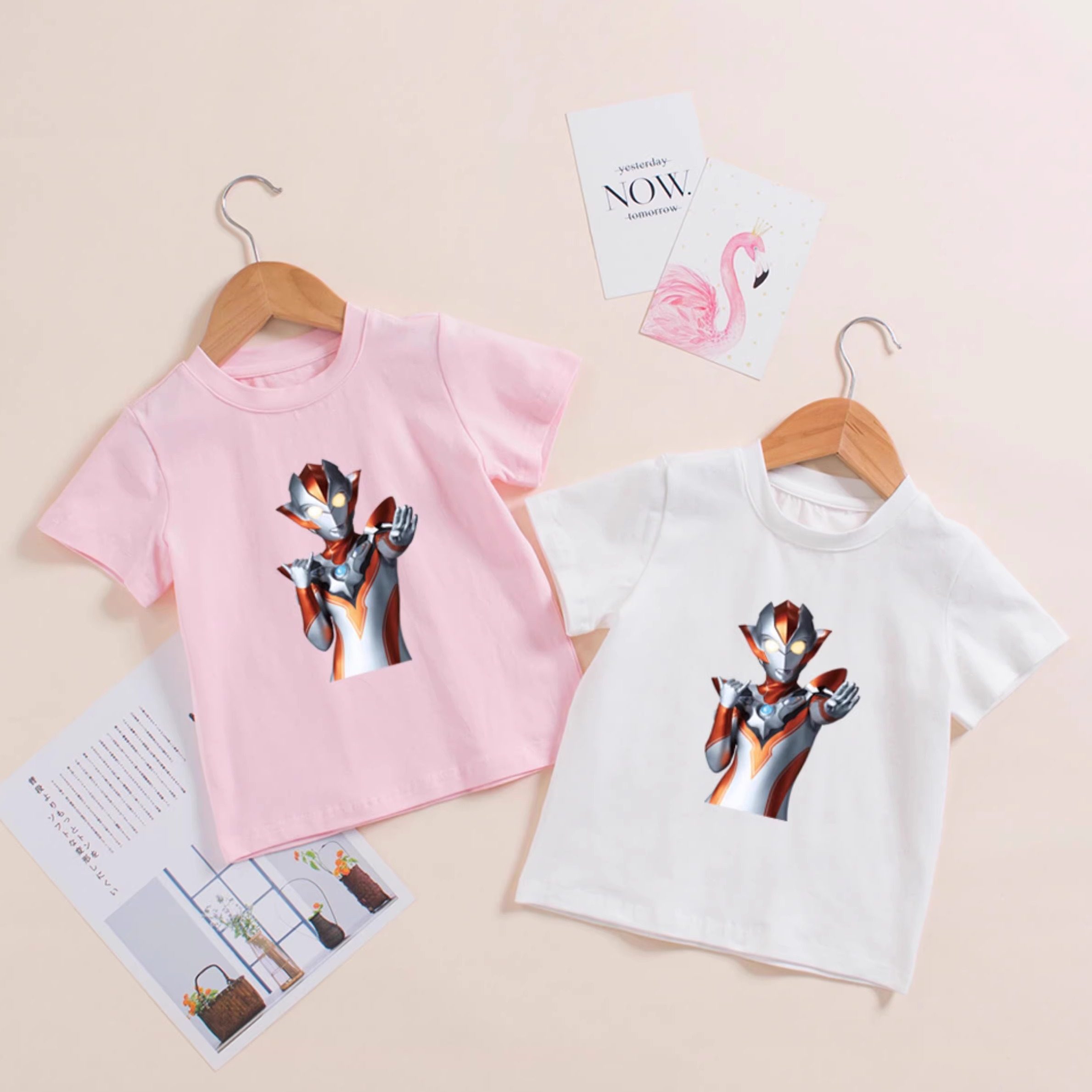 女童夏季纯棉短袖t恤儿童格丽乔奥特曼衣服女孩简约百搭半袖体恤