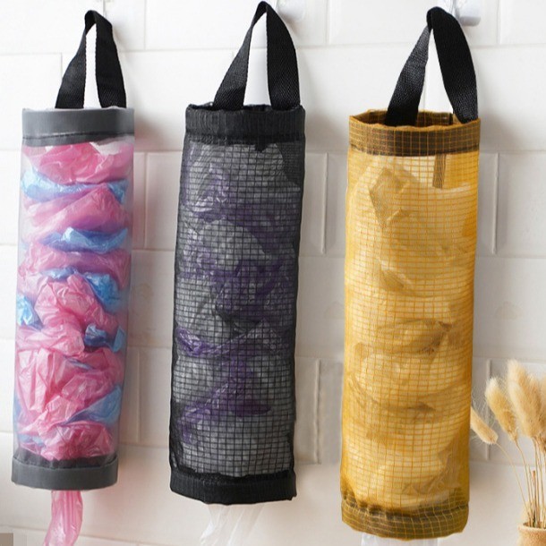 储物袋厨房垃圾袋收纳挂袋挂壁抽取式便捷圆形袋杂物储物袋整理