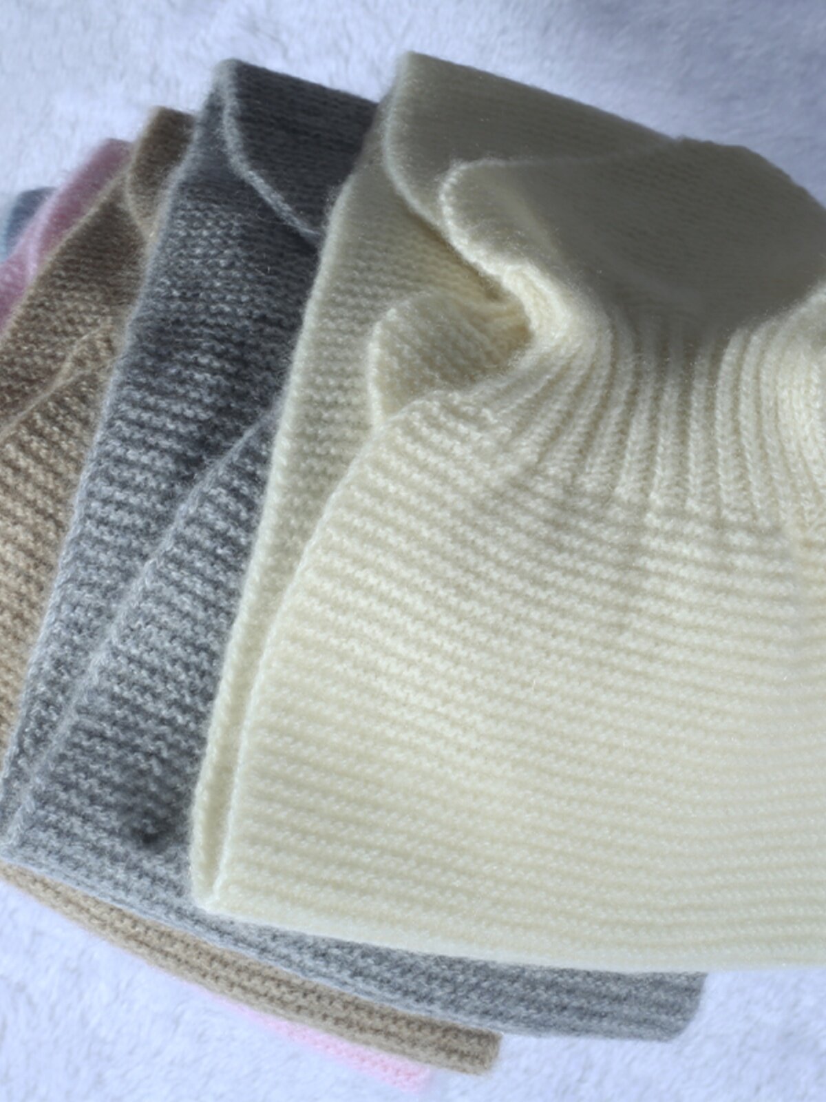 ORDOS CITY 100% 순수 캐시미어  소년 소녀 두꺼운 따뜻한 활 스카프 목 커버 가을 겨울