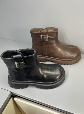 风车王子童鞋冬季侧拉链新款二棉休闲百搭超轻潮马丁靴童鞋AX501