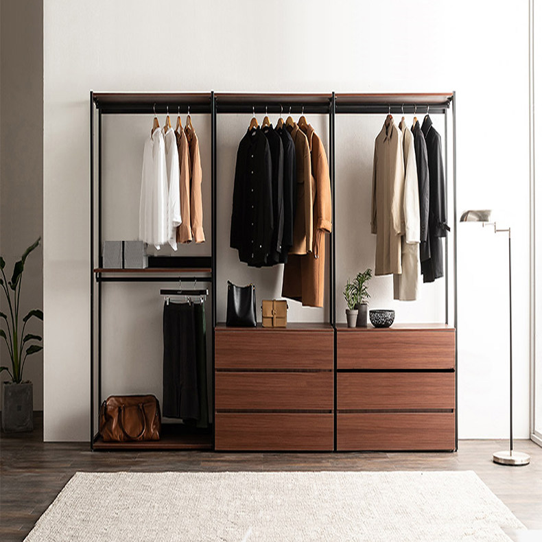 衣帽间架子开放式衣柜组合铁艺衣架落地卧室转角步入式挂衣架收纳