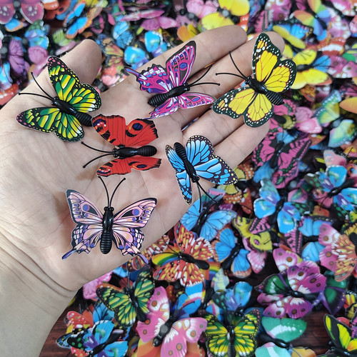 磁吸式仿真蝴蝶装饰品3d立体冰箱贴卧室背景点缀装饰磁性小蝴蝶