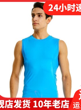 Leevy力为男子跑步背心无袖吸湿排汗打底上衣修身纯运动G52002