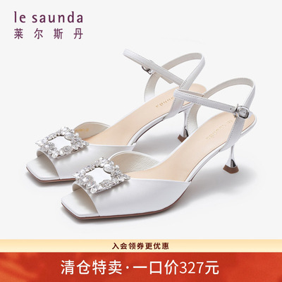 莱尔斯丹2023春夏新款后空女凉鞋