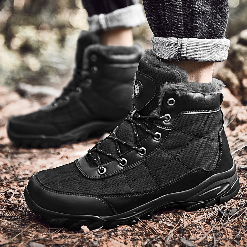 冬季户外雪地靴46东北棉鞋男47加绒加厚暖特大码49高帮靴子爸爸鞋