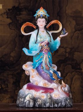 女娲娘娘汉白玉玄关供奉摆件