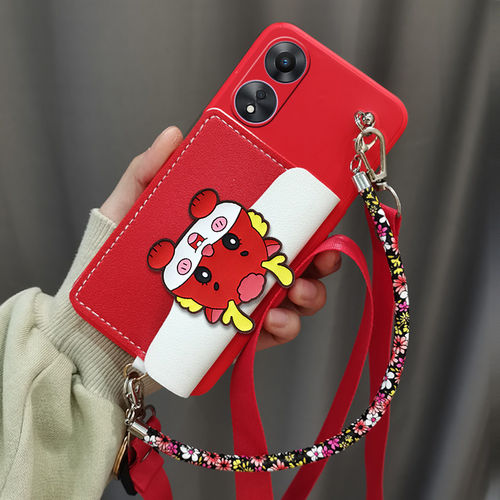 适用oppoa58手机壳斜跨背带挂绳a58x保护壳零钱卡包壳