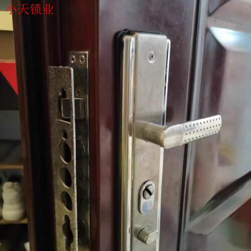 防撬大铁门锁通用型锁具家用手柄防盗门锁235孔距铝把手木门套.