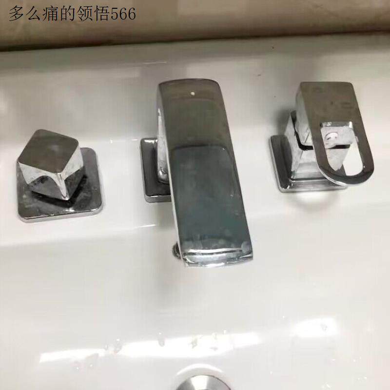 洗脸面盆浴室柜水龙头冷热分体龙头配件开关立式抽拉式四件套三.