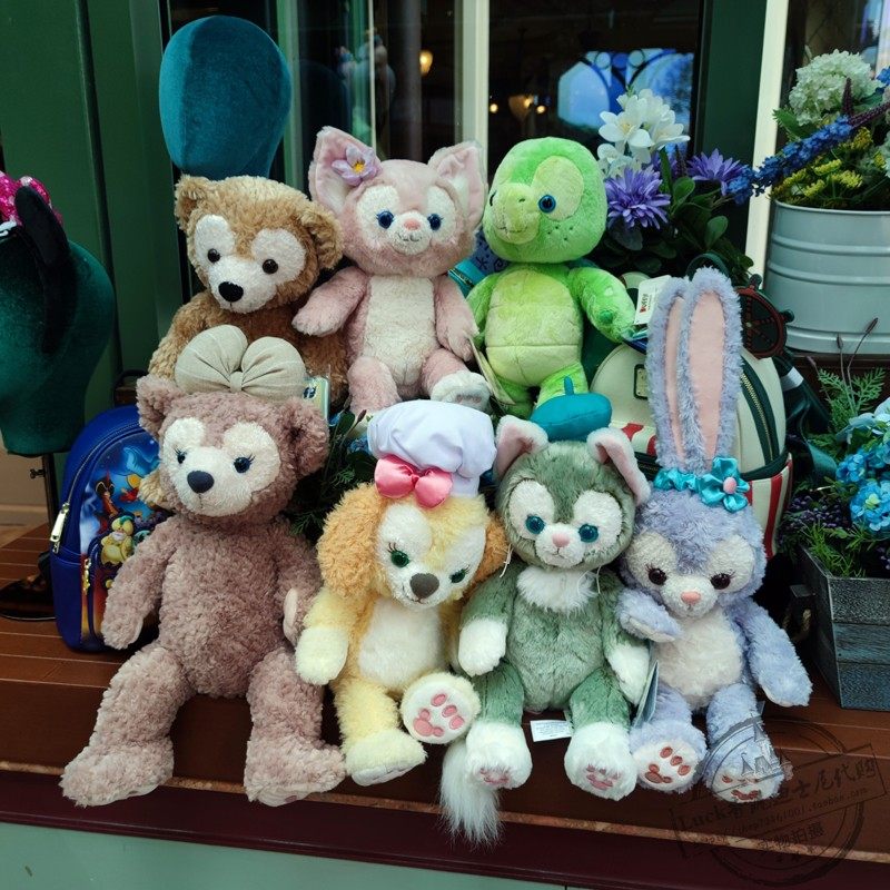 香港迪士尼布玩偶贝儿星黛露可琦安饼达菲雪莉玫七宝s号毛绒公仔