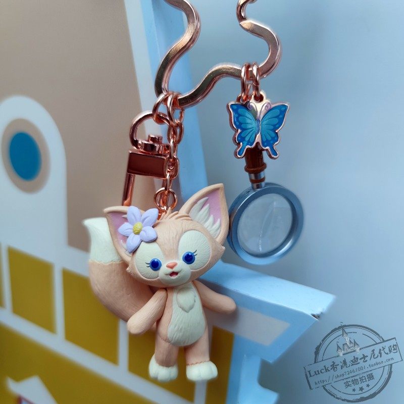 香港迪士尼乐园包挂饰件 侦探放大镜玲娜贝儿 可爱卡通塑胶钥匙扣