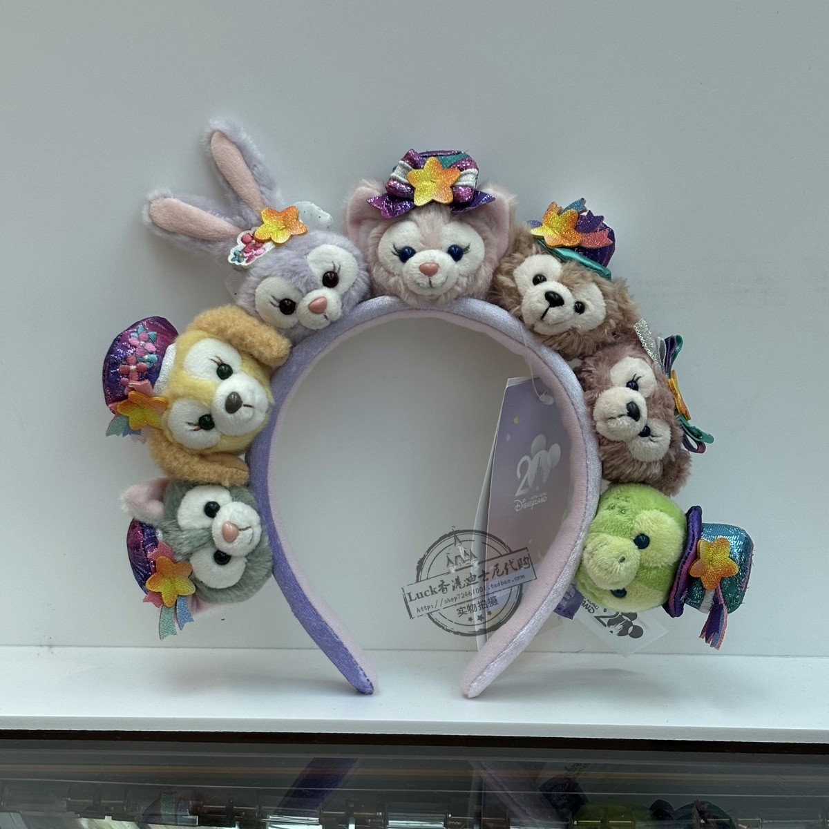香港迪士尼乐园20周年发饰星黛露达菲雪莉玫饼饼贝儿七宝卡通发箍