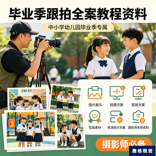 中小学幼儿园毕业照跟拍剪辑素材样片后期策划案工程模板分镜脚本