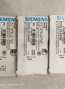 SIEMENS西门子接触器3TF4222-0XM0/3TF3211-0XM0带3TX4011-8A停产