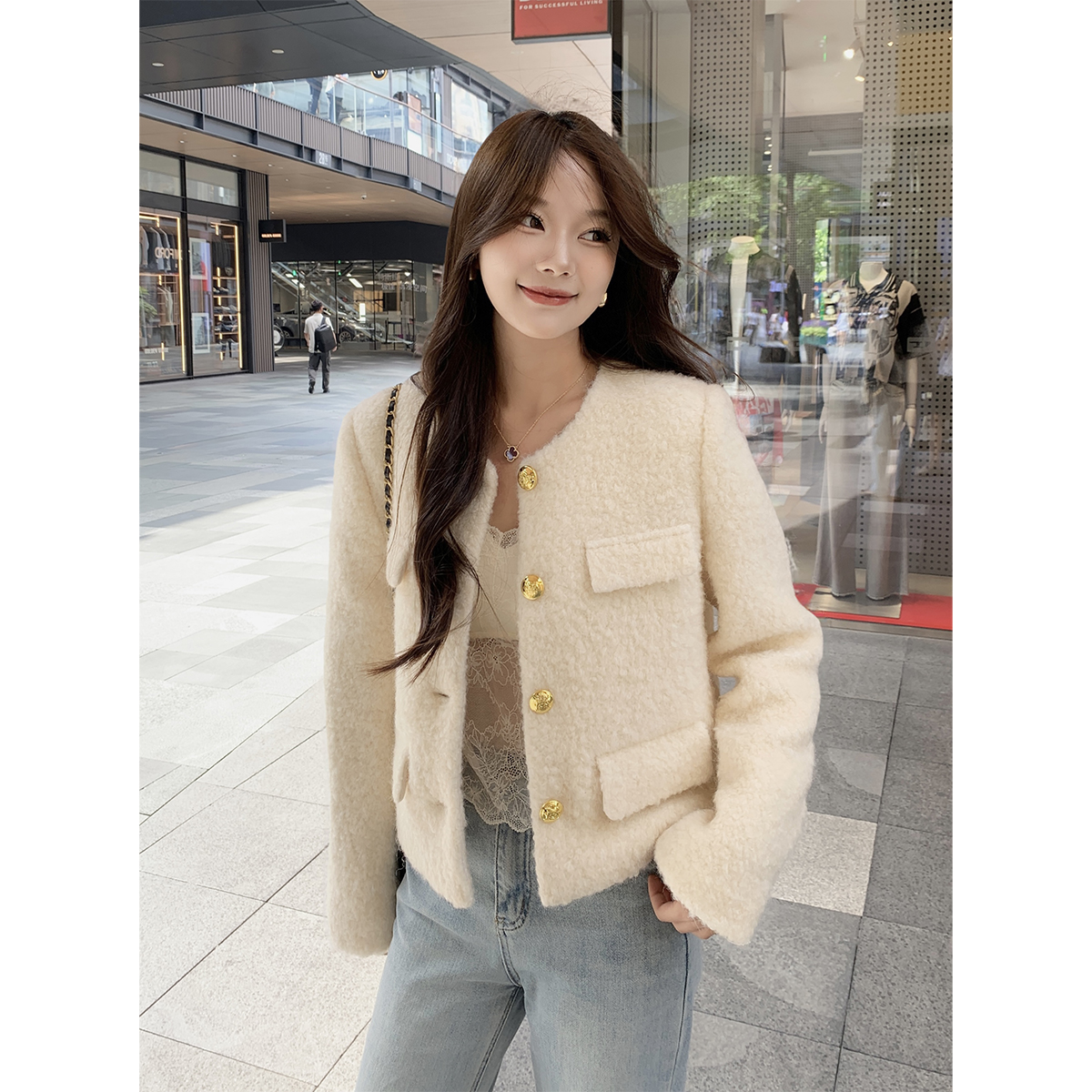 【TKIKI】奢牌羊毛小香风外套女 经典永不过时短款上衣 秋日笔备